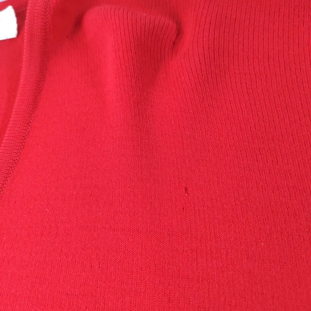Vintage St. Croix Sweater Mens Large Red Merino Wool Knitted Long Sleeve V Neck